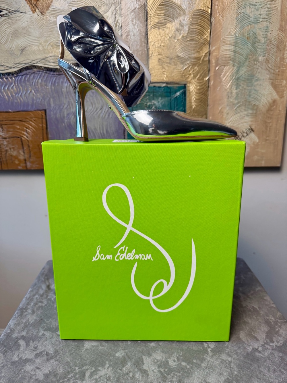 Brand New Sam Edelman Silver Specchio Halie Heels  Size 11 1/2